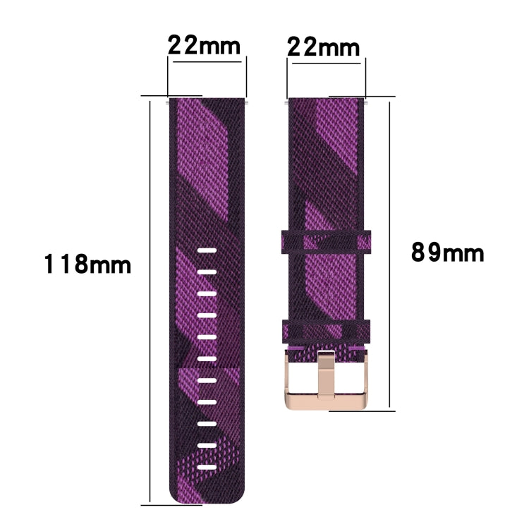 For Garmin Vivoactive 4 22mm Nylon Woven Watch Band(Pink) by bashfashion