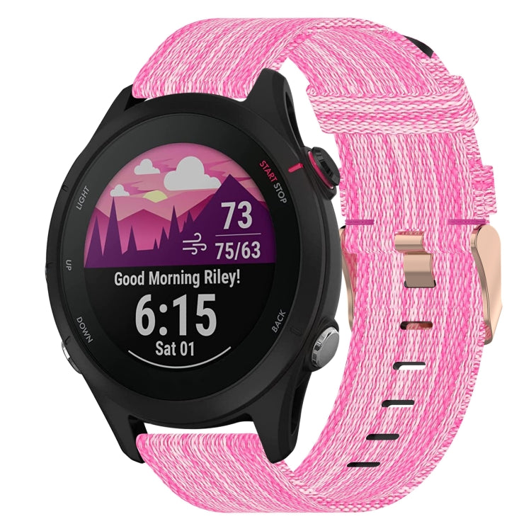 For Garmin Forerunner 255S 18mm Nylon Woven Watch Band(Pink) by bashfashion