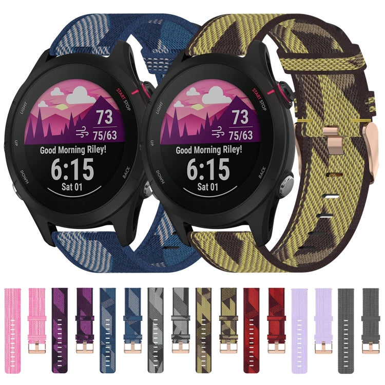 For Garmin Forerunner 255S 18mm Nylon Woven Watch Band(Pink) by bashfashion