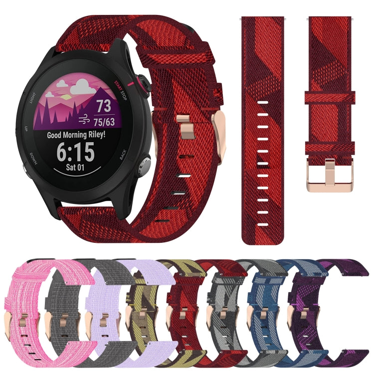 For Garmin Forerunner 255S 18mm Nylon Woven Watch Band(Pink) by bashfashion