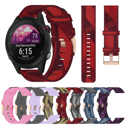 For Garmin Forerunner 255S 18mm Nylon Woven Watch Band(Pink) by bashfashion
