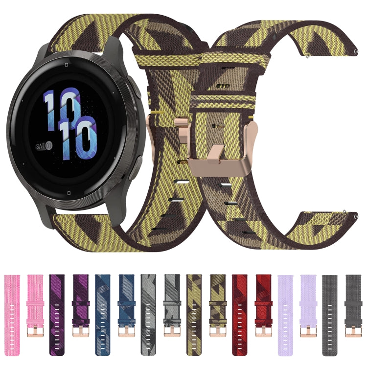 For Garmin Venu 2S 18mm Nylon Woven Watch Band(Pink) by bashfashion