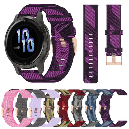 For Garmin Venu 2S 18mm Nylon Woven Watch Band(Pink) by bashfashion