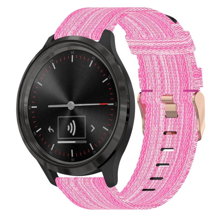 For Garmin Vivomove 3S 18mm Nylon Woven Watch Band(Pink) by bashfashion