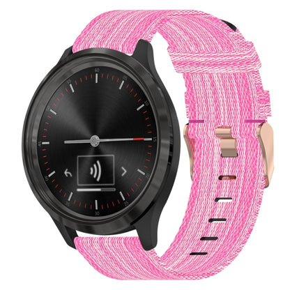 For Garmin Vivomove 3S 18mm Nylon Woven Watch Band(Pink) by bashfashion