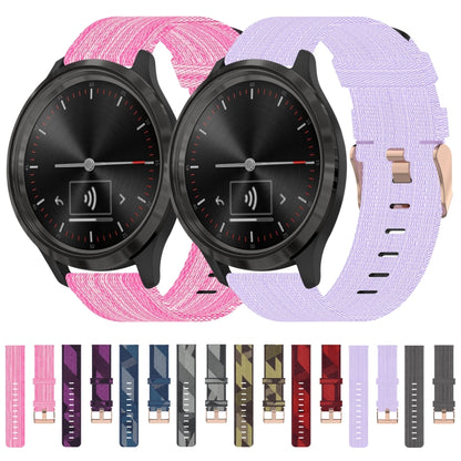 For Garmin Vivomove 3S 18mm Nylon Woven Watch Band(Pink) by bashfashion
