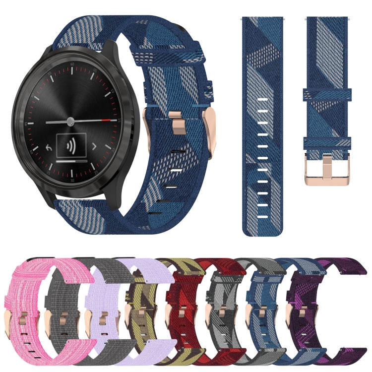 For Garmin Vivomove 3S 18mm Nylon Woven Watch Band(Pink) by bashfashion