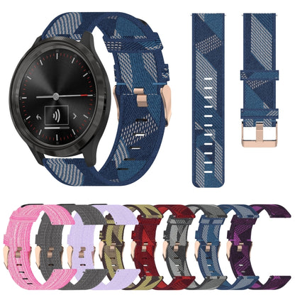 For Garmin Vivomove 3S 18mm Nylon Woven Watch Band(Pink) by bashfashion