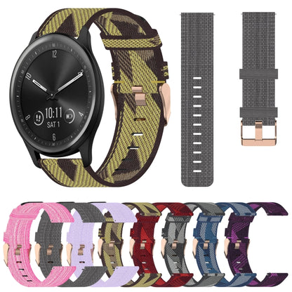 For Garmin Vivomove Sport 20mm Nylon Woven Watch Band(Pink) by bashfashion