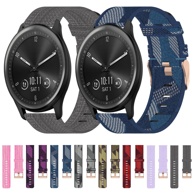 For Garmin Vivomove Sport 20mm Nylon Woven Watch Band(Pink) by bashfashion