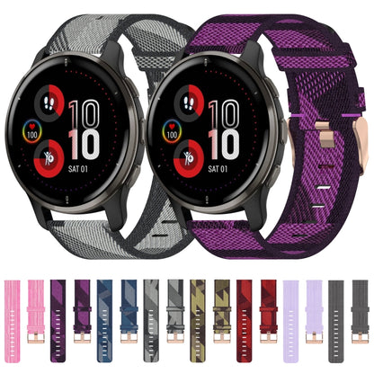 For Garmin Venu 2 Plus 20mm Nylon Woven Watch Band(Pink) by bashfashion