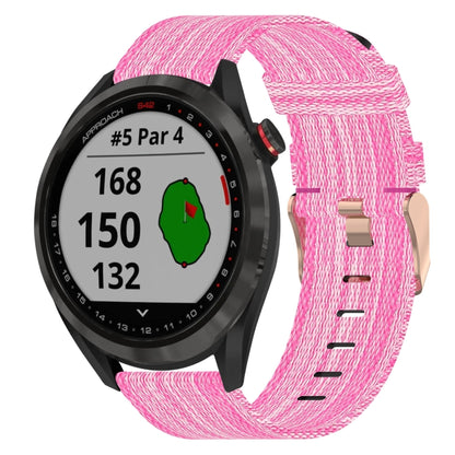 For Garmin Approach S40 20mm Nylon Woven Watch Band(Pink) by bashfashion