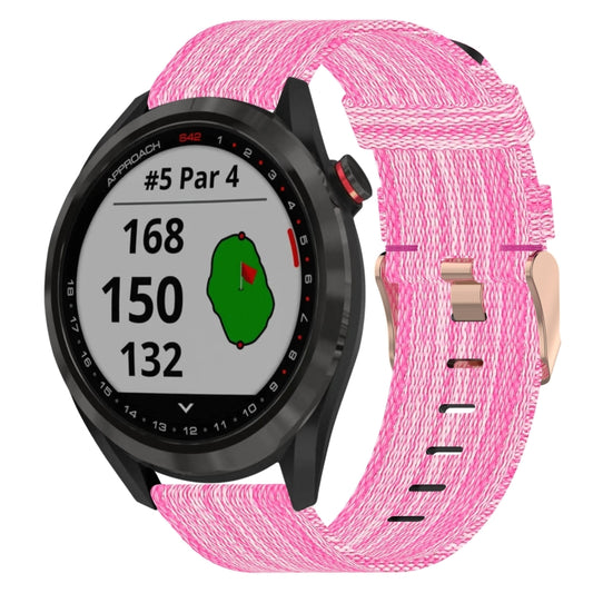 For Garmin Approach S40 20mm Nylon Woven Watch Band(Pink) by bashfashion