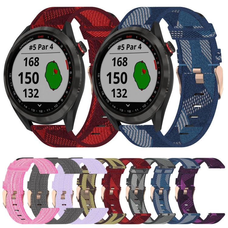 For Garmin Approach S40 20mm Nylon Woven Watch Band(Pink) by bashfashion