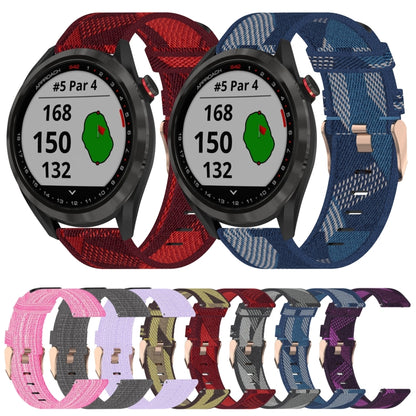 For Garmin Approach S40 20mm Nylon Woven Watch Band(Pink) by bashfashion