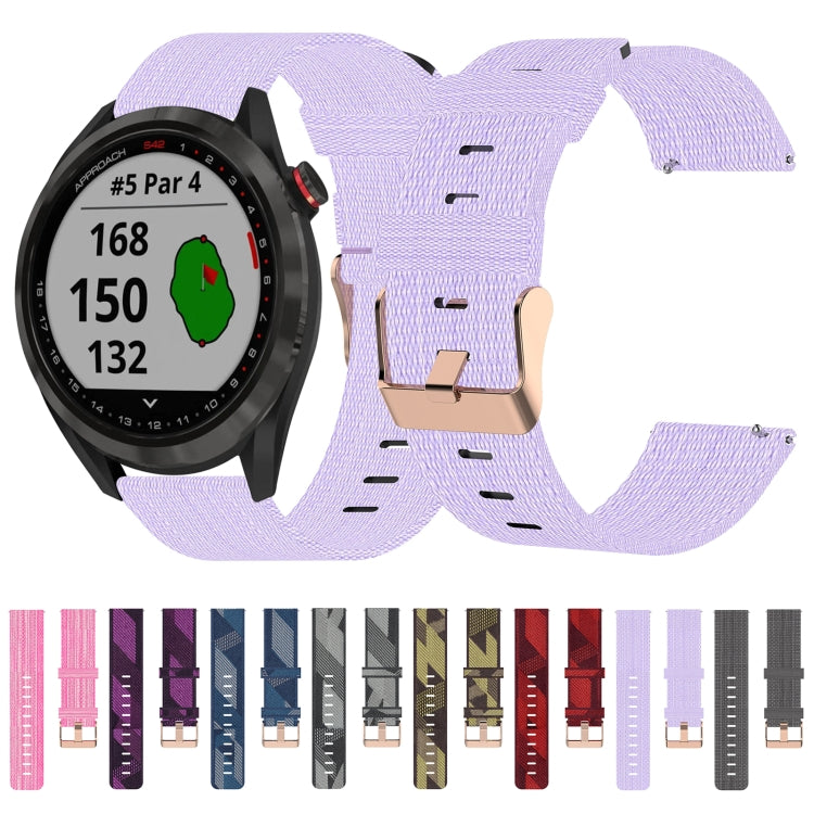 For Garmin Approach S40 20mm Nylon Woven Watch Band(Pink) by bashfashion
