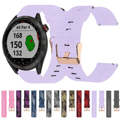 For Garmin Approach S40 20mm Nylon Woven Watch Band(Pink) by bashfashion