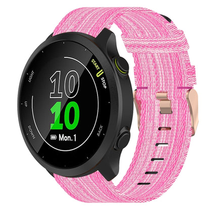 For Garmin Forerunner 158 20mm Nylon Woven Watch Band(Pink) by bashfashion