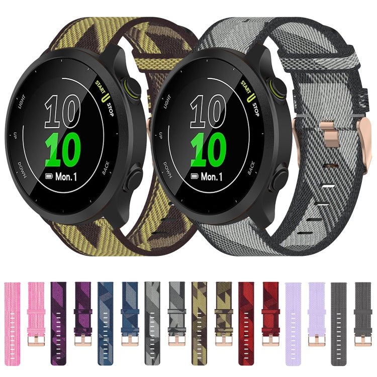 For Garmin Forerunner 158 20mm Nylon Woven Watch Band(Pink) by bashfashion