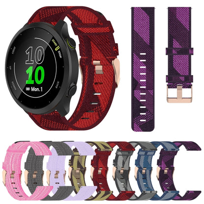 For Garmin Forerunner 158 20mm Nylon Woven Watch Band(Pink) by bashfashion