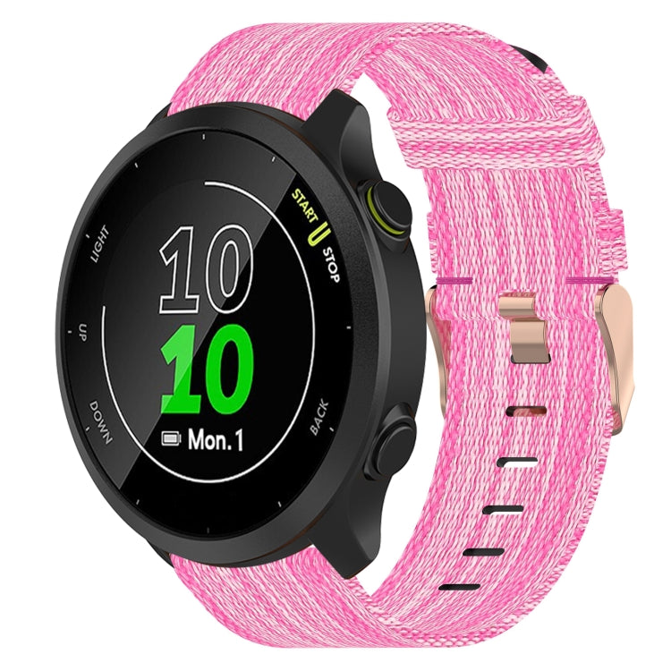 For Garmin Forerunner 55 20mm Nylon Woven Watch Band(Pink) by bashfashion