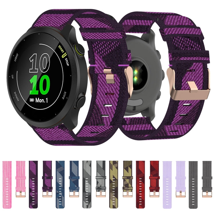 For Garmin Forerunner 55 20mm Nylon Woven Watch Band(Pink) by bashfashion