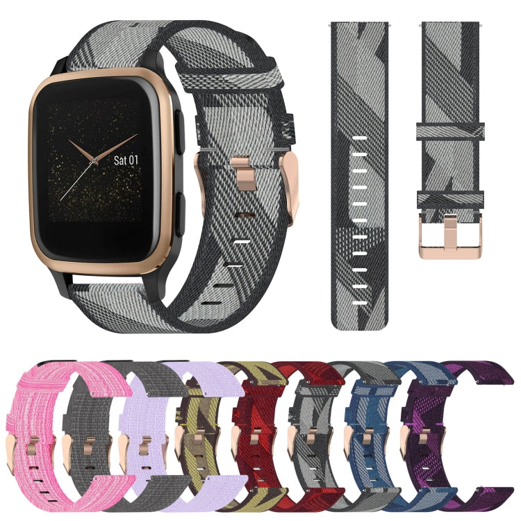 For Garmin Venu SQ 20mm Nylon Woven Watch Band(Pink) by bashfashion