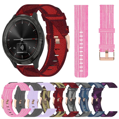 For Garmin Vivomove 3 20mm Nylon Woven Watch Band(Pink) by bashfashion