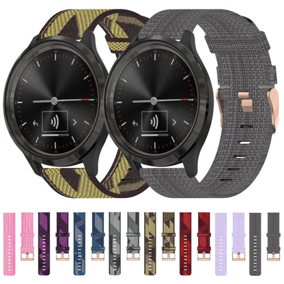 For Garmin Vivomove 3 20mm Nylon Woven Watch Band(Pink) by bashfashion