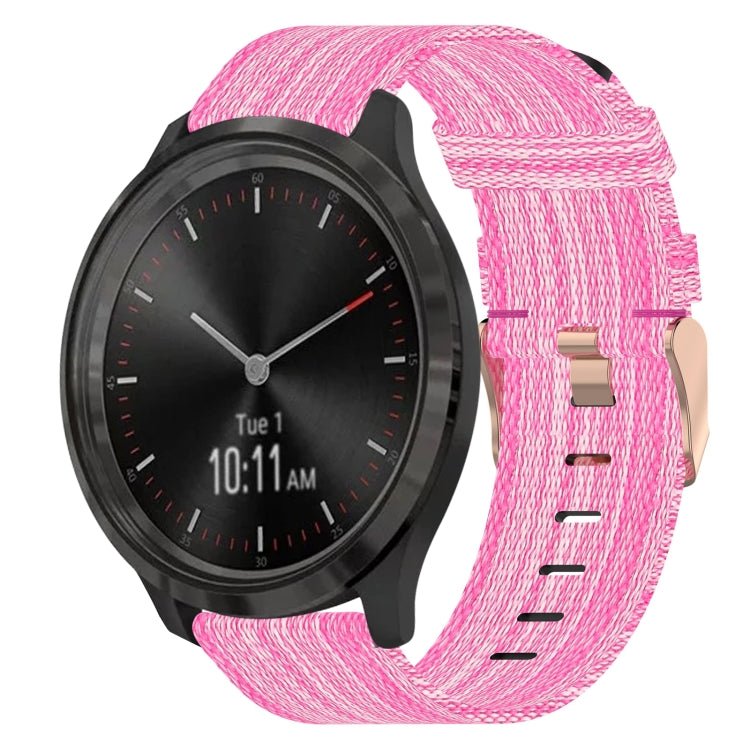 For Garminmove 3 20mm Nylon Woven Watch Band(Pink) by bashfashion