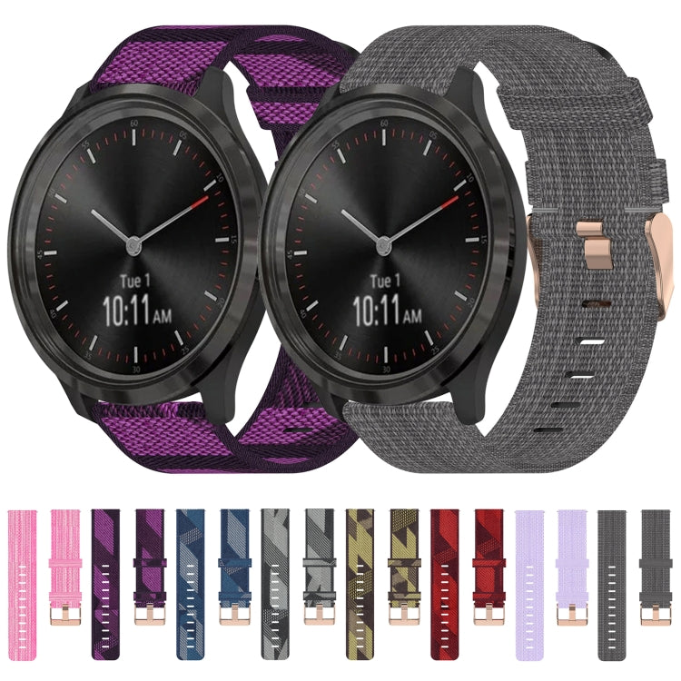 For Garminmove 3 20mm Nylon Woven Watch Band(Pink) by bashfashion