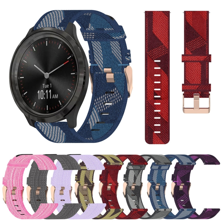 For Garminmove 3 20mm Nylon Woven Watch Band(Pink) by bashfashion