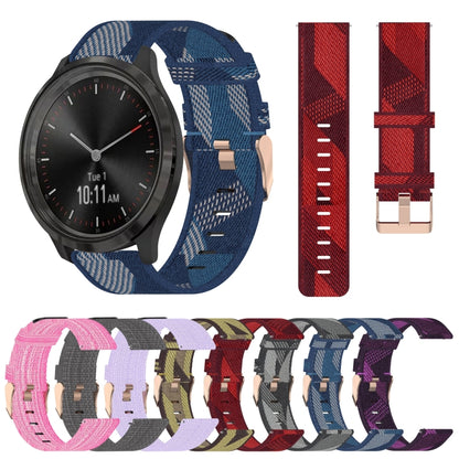 For Garminmove 3 20mm Nylon Woven Watch Band(Pink) by bashfashion