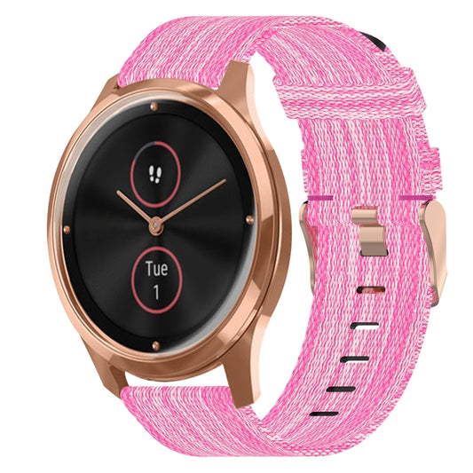For Garmin VivoMove Luxe 20mm Nylon Woven Watch Band(Pink) by bashfashion