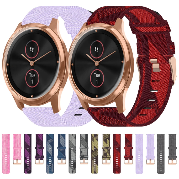 For Garmin VivoMove Luxe 20mm Nylon Woven Watch Band(Pink) by bashfashion