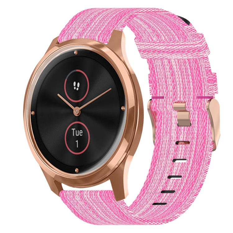 For Garminmove Luxe 20mm Nylon Woven Watch Band(Pink) by bashfashion