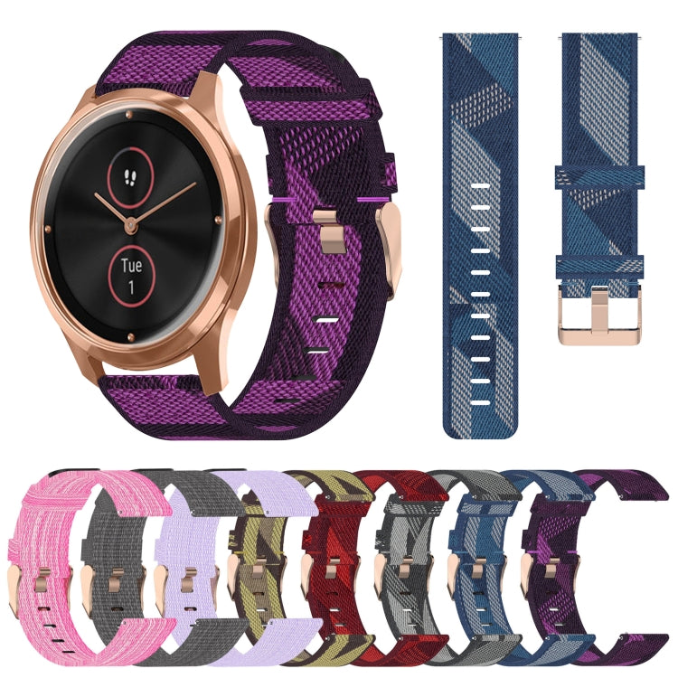 For Garminmove Luxe 20mm Nylon Woven Watch Band(Pink) by bashfashion