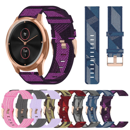 For Garminmove Luxe 20mm Nylon Woven Watch Band(Pink) by bashfashion