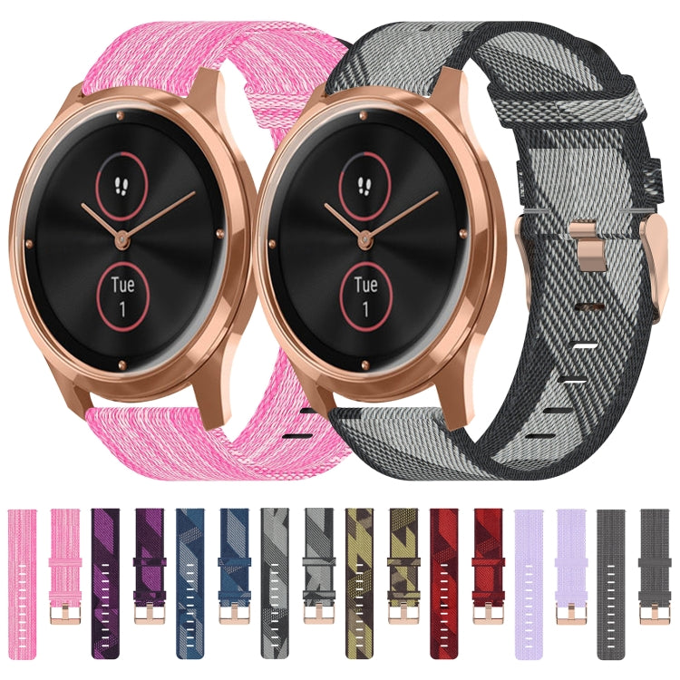 For Garminmove Luxe 20mm Nylon Woven Watch Band(Pink) by bashfashion