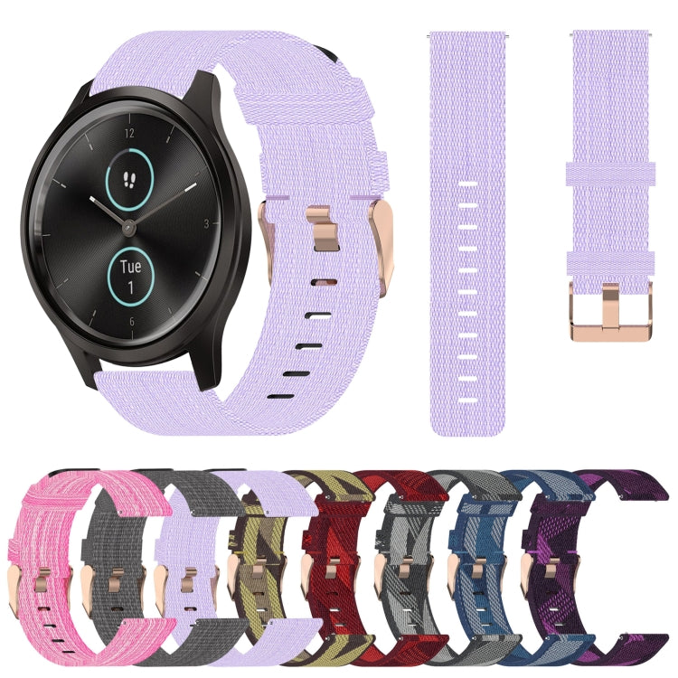 For Garmin VivoMove Style 20mm Nylon Woven Watch Band(Pink) by bashfashion
