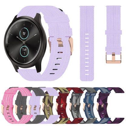 For Garmin VivoMove Style 20mm Nylon Woven Watch Band(Pink) by bashfashion
