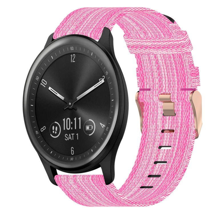 For Garmin Vivomove 20mm Nylon Woven Watch Band(Pink) by bashfashion