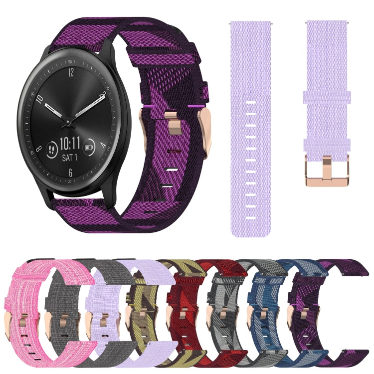 For Garmin Vivomove 20mm Nylon Woven Watch Band(Pink) by bashfashion