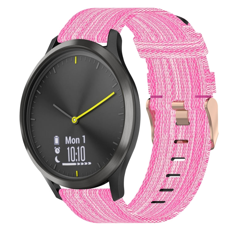 For Garmin Vivomove HR Sport 20mm Nylon Woven Watch Band(Pink) by bashfashion