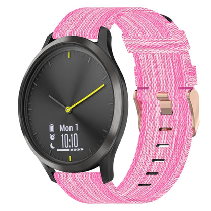 For Garmin Vivomove HR Sport 20mm Nylon Woven Watch Band(Pink) by bashfashion