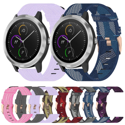 For Garmin Vivomove HR Sport 20mm Nylon Woven Watch Band(Pink) by bashfashion