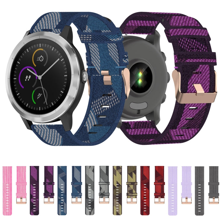 For Garmin Vivoactive 3 20mm Nylon Woven Watch Band(Pink) by bashfashion