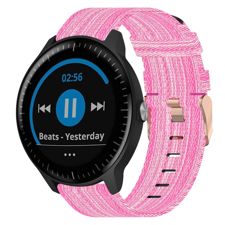 For Garmin Vivoactive3 Music 20mm Nylon Woven Watch Band(Pink) by bashfashion
