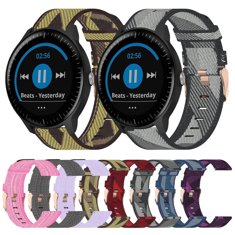 For Garmin Vivoactive3 Music 20mm Nylon Woven Watch Band(Pink) by bashfashion