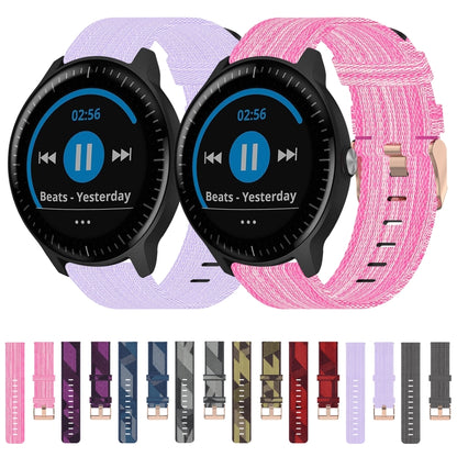 For Garmin Vivoactive3 Music 20mm Nylon Woven Watch Band(Pink) by bashfashion
